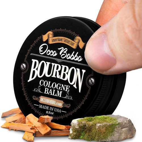 Handy Hound Occo Bobbo Solid Cologne for Men, Bourbon and Sandalwood Scent, .5 Ounce Concentrated Balm, Smooth Woody Oak Barrel Blend