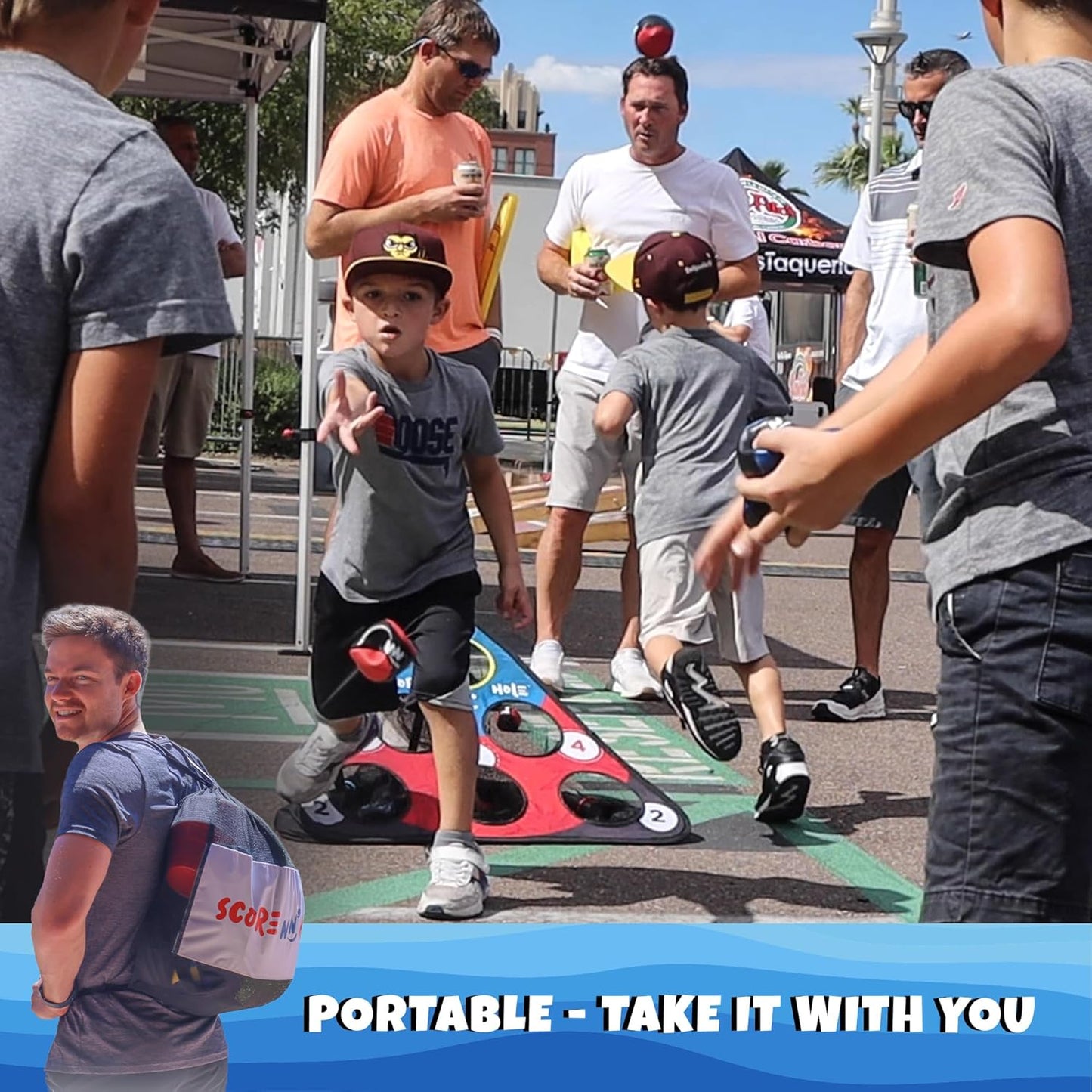 TOSS & ROLL Portable Cornhole Game - Versatile for Water or Land | Fun for All Ages