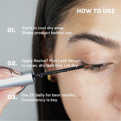 Revive7 Plus Revitalizing Lash Growth Serum for Eyelash Thickness - Serum Brow Enhancer Eyebrow - Lash Enhanced Formula for Longer, Full and Thicker Natural Eyelash, Made in Canada (3 ml)