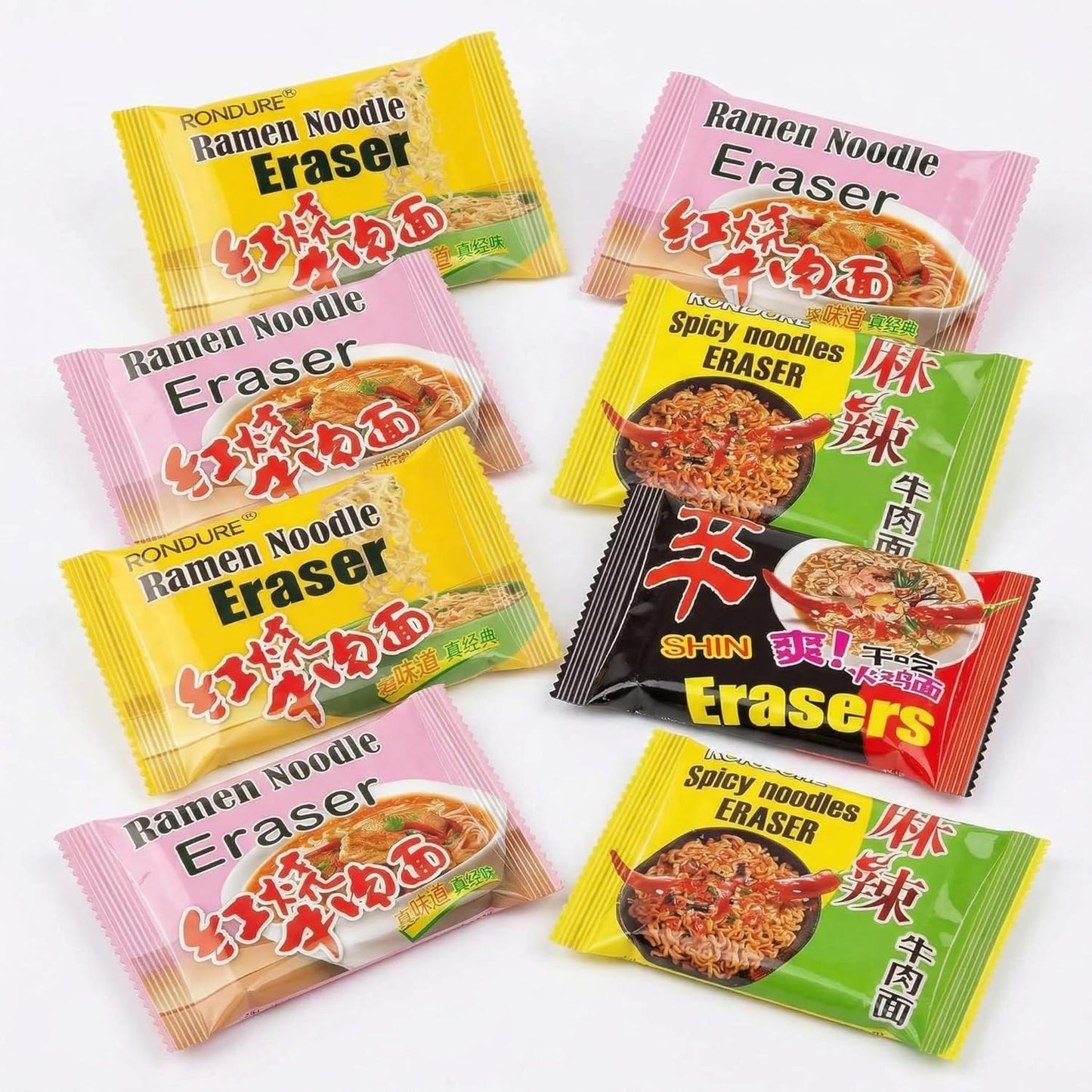 XANADU Cute Food Erasers - Fun Ramen Noodle Eraser Set for Kids | 16-Piece Collection