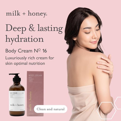 Milk + Honey Body Cream No. 16 - Moisturizing Lotion with Pink Grapefruit & Bergamot | 8 oz