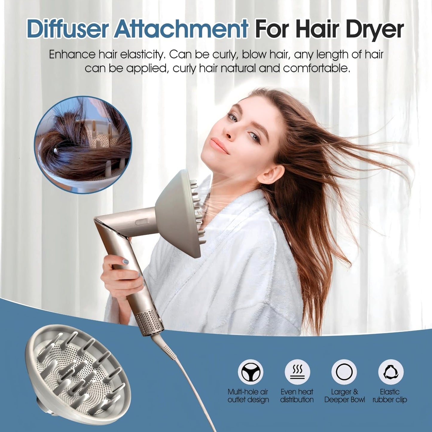 Shark FlexStyle HD430 Curly Hair Diffuser - Extendable Prongs for Wavy & Coily Styles