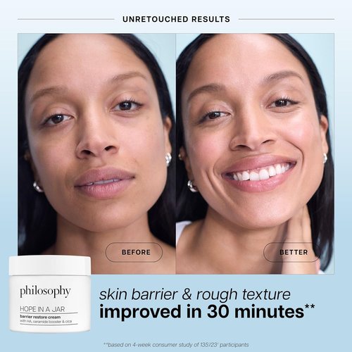 Philosophy Hope In A Jar Barrier Restore Cream - Intense Hydration with HA+ Complex & Ceramides for Dry, Sensitive Skin