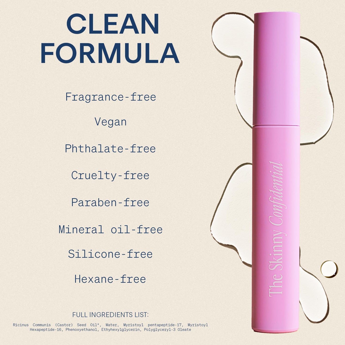 The Skinny Confidential Brow Peptide Serum for Eyebrow & Eyelash Growth - Lengthen, Strengthen & Thicken Brows & Lashes for Fuller, Thicker & Healthier Results - Lightweight, Non-Greasy Formula