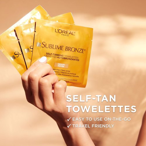 L'Oreal Paris Sublime Bronze Self Tanning Towelettes - Streak-Free Natural Tan, 6 Count
