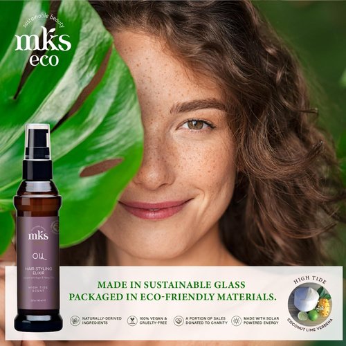 MKS Eco Oil - Hair Styling Elixir with Moroccan Argan & Hemp Seed Oil - Nourish & Control Frizz | Vegan & Cruelty-Free