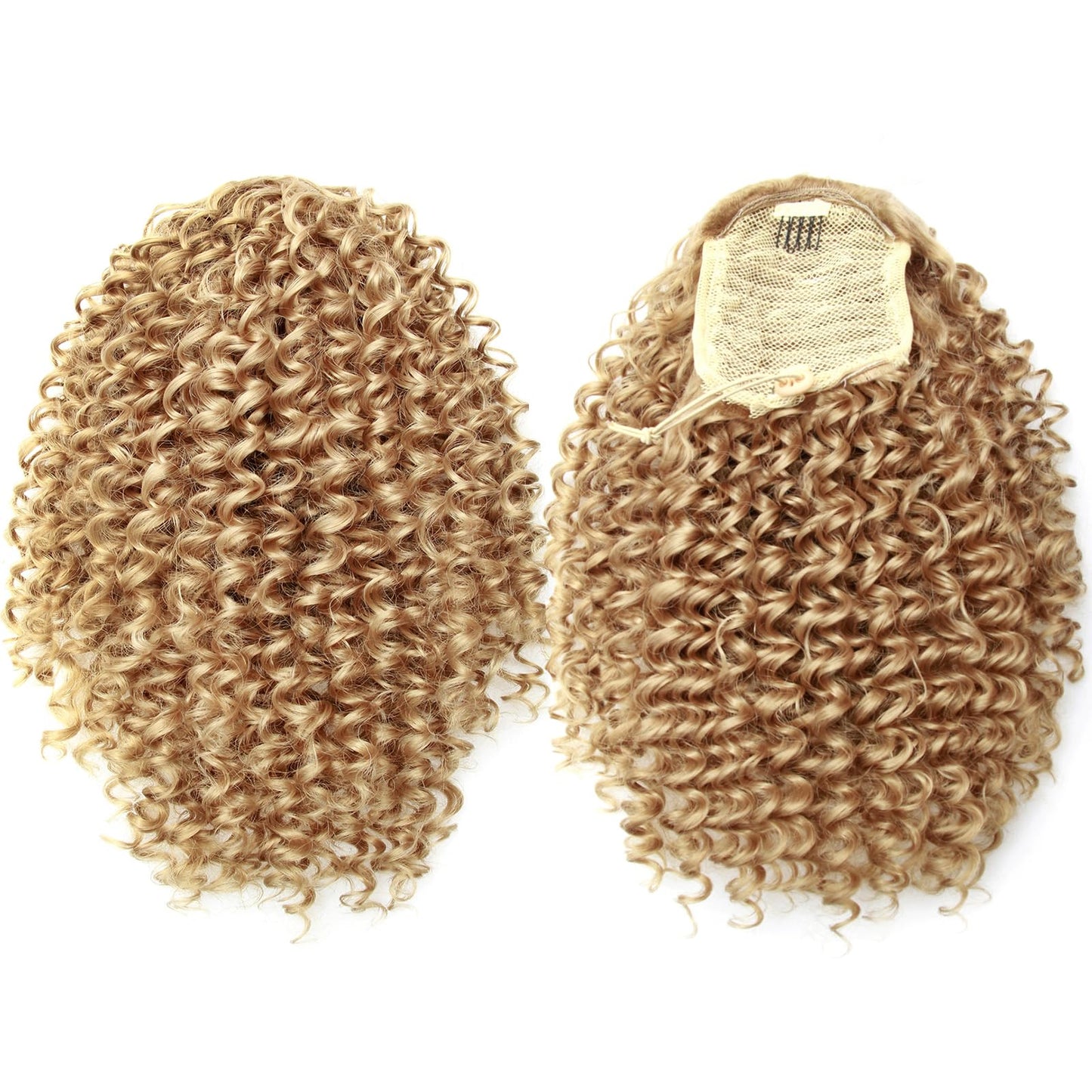 YXCHERISHAIR Ponytail Extension,Curly Wavy Ponytail Blonde Drawstring Ponytail Hair Extensions for Women Natural Wavy Synthetic Hairpiece for African Women Daily Use party(27#, 10inch)