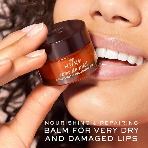 NUXE Rêve de Miel Lip Balm - Ultra Nourishing Honey & Shea Butter for Dry Lips, 0.52 Oz