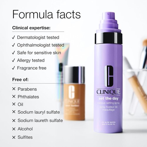 Clinique Makeup Setting Spray - Aloe Water & Antioxidants | Hydrating & Soothing | Alcohol-Free, Sensitive Skin Safe