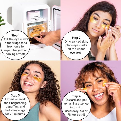 Grace & Stella Under Eye Mask - Award-Winning Gel Patches for Dark Circles & Puffiness | 24 Pairs, Gold