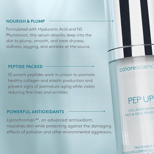 Colorescience Pep Up Collagen Renewal Treatment - Boosts Collagen & Elastin Production | 10 Peptides for Youthful Skin