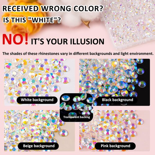 16000Pcs Resin Jelly Rhinestones with Tweezers for Crafting, Transparent AB 2-6mm Mixed Sizes Flatback Gems, Bedazzling Crystal for DIY Crafts Clothing Tumblers Mugs Shoes Fabric Nail Art
