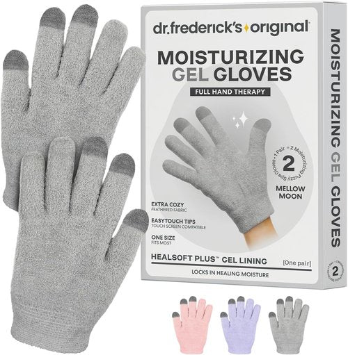 Dr. Frederick’s Moisturizing Gel Gloves - Deep Hydration & Fast Relief for Dry Hands - Touchscreen-Friendly, Mango Butter & Shea Butter