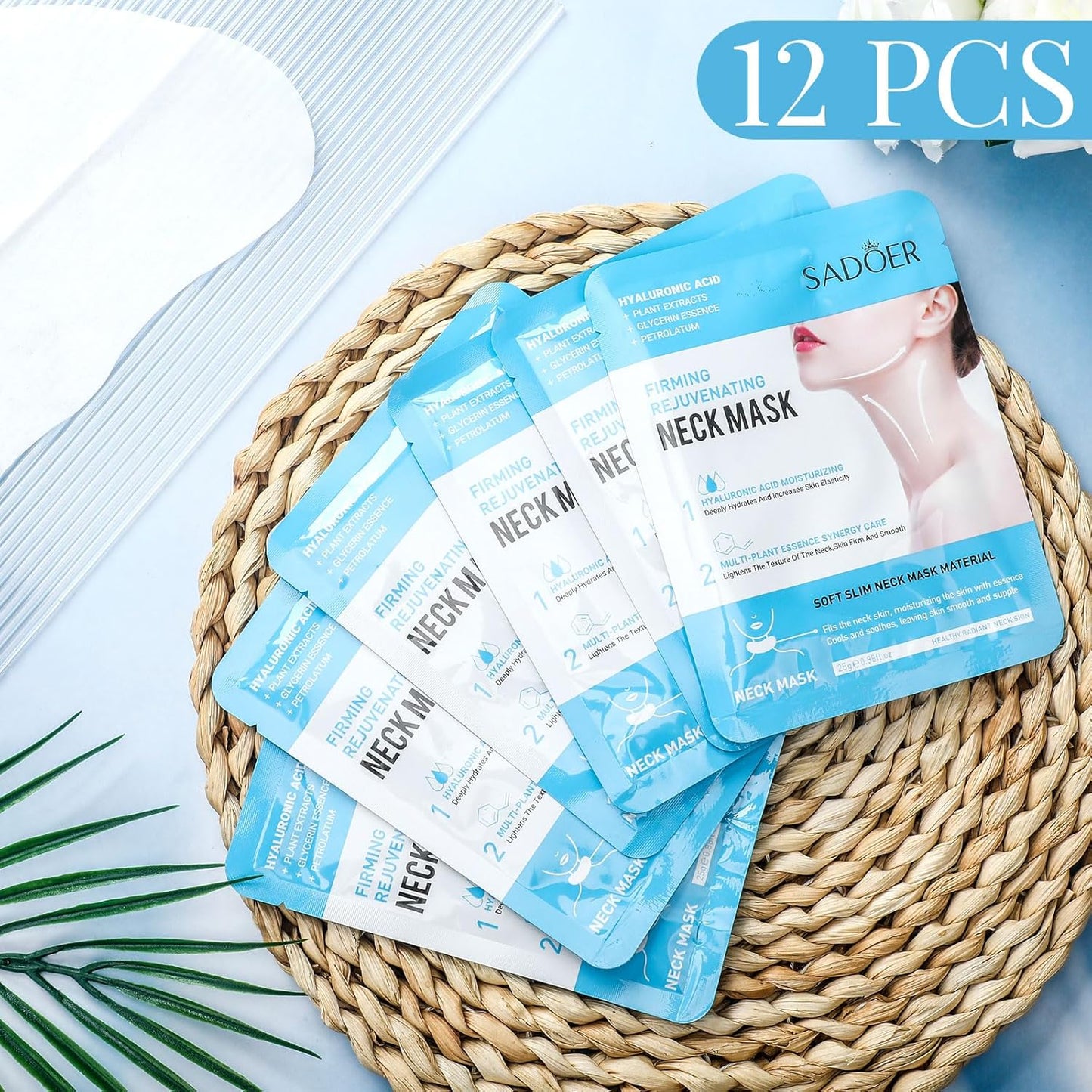 Skiennix Neck Wrinkle Patches - Hydrating Moisturizing Smile Line Pads | 12 Pcs for Skincare