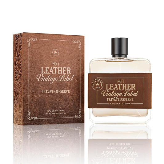Tru Western Leather No. 1 - Vintage Label Private Reserve Fragrance | 3.4 fl oz (100 ml) - Woodsy & Masculine Notes
