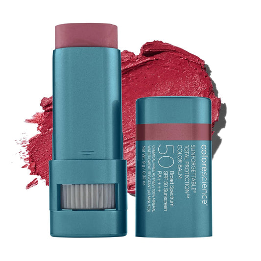 Colorescience Sunforgettable Color Balm SPF 50 - Mineral, Broad Spectrum Lip & Cheek Color, Buildable Formula