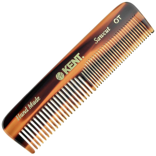 Kent OT Kent Pocket Comb 4.4" Fine Tooth Comb and Wide Tooth Comb - Handmade Hair Comb for Men for Travel Hair Combs, Beard Comb and Mustache Comb - Combs for Women and Kids, Saw Cut and Hand Polished