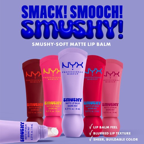 NYX PROFESSIONAL MAKEUP Smushy Matte Lip Balm, Tinted Lip Moisturizer with Soft, Matte Finish - Swipe Sesh (Light Dusty Rose)