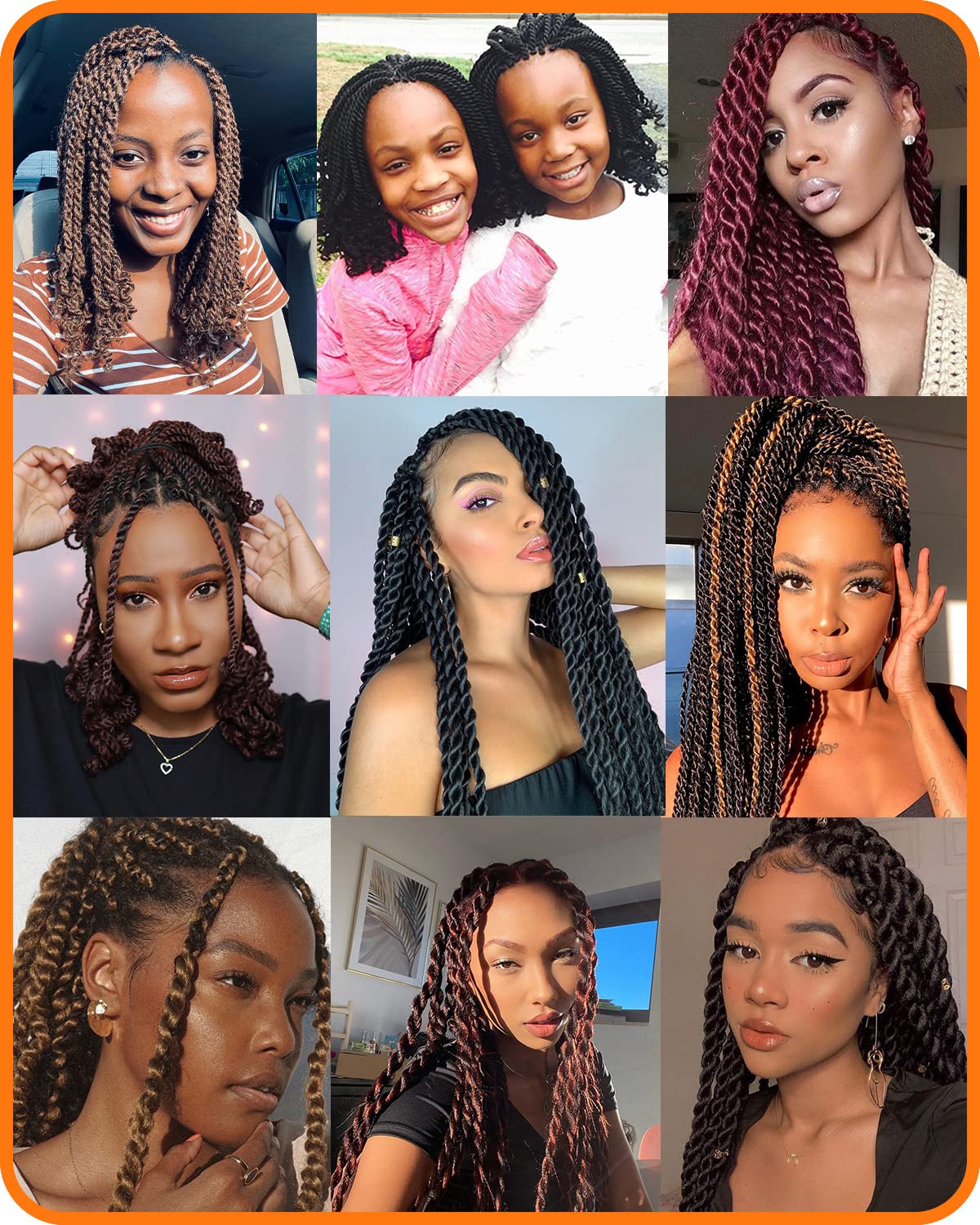 TOZIKA Wavy Senegalese Twist Crochet Hair 12 Inch Crochet Hair for Black Women Pre-twisted Kids Crochet Hair 2 Packs Braids Wavy Ends Synthetic Hair Extension(1B#, 12 Inch）