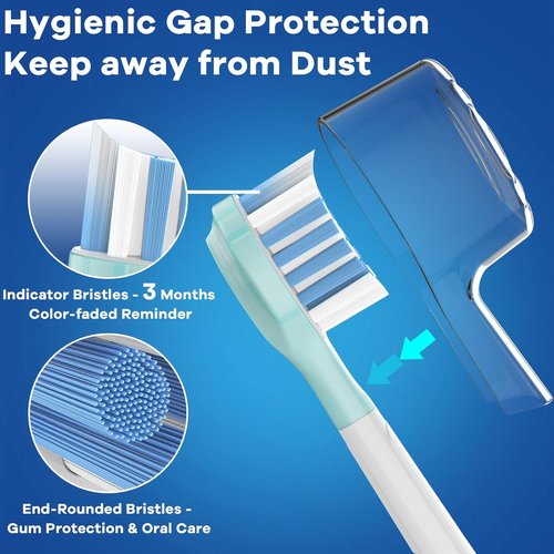 Philips Sonicare Replacement Brush Heads - C3 G3 W3 C2 G2 Compatible - 6 Pack, White