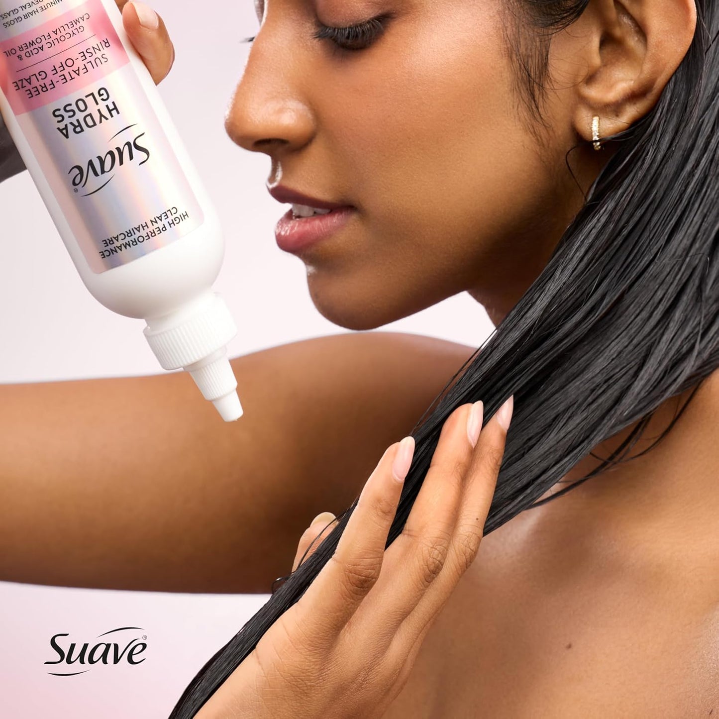 Suave Hydra Glossing Treatment - Luminous Glass Shine in 5 Minutes | Sulfate-Free, 8 oz