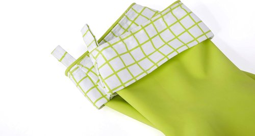 Full Circle Splash Patrol - Natural Latex Cleaning Dish Gloves | Stay-Dry Cotton Cuffs, Durable Protection, Medium/Large, Green