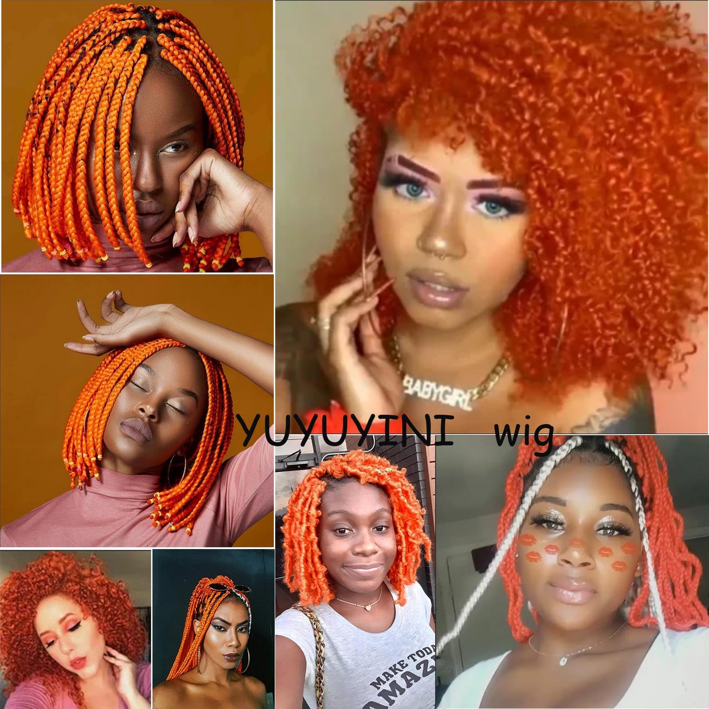 Marley Twist Braiding Hair Orange Springy Afro Twist Hair 16 Inch 3 Packs Pre Fluffed Spring Twist Hair Pre Stretched Wrapping Hair for Soft Locs Hair Extensions for Girl Women