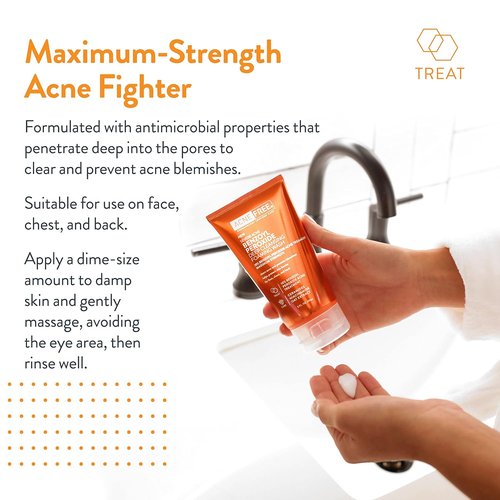 AcneFree Foaming Cleansing Wash - 10% Benzoyl Peroxide for Severe Acne | 5 Ounce Size