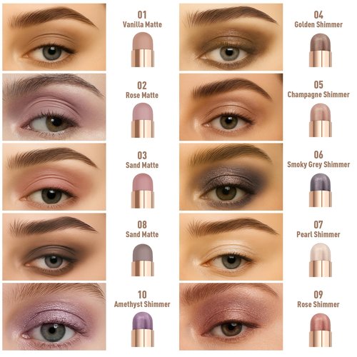FV Cream Shimmer Eyeshadow Stick，Long Lasting & Waterproof, Multi-Use & High Pigment Eyeshadow Makeup Stick, Amethyst Shimmer