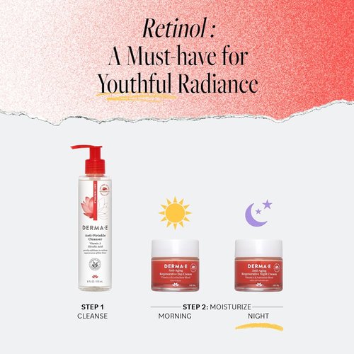 Derma E Anti-Aging Night Cream - Firming Astaxanthin Moisturizer with Jojoba Oil & Vitamin E, 2 oz