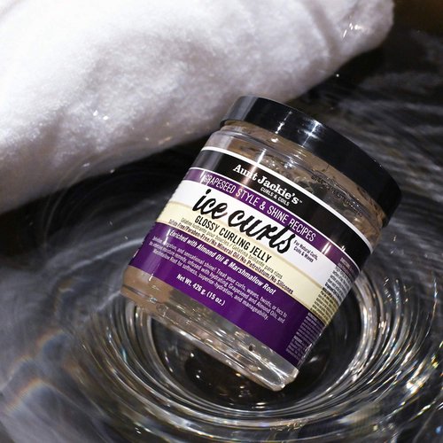 Aunt Jackie's Grapeseed Style and Shine Recipes Ice Curls Glossy Curling Jelly, Hydrates, Softens, Makes Waves, Curls and Coils Easier to Style, 15 oz (Pack of 2)