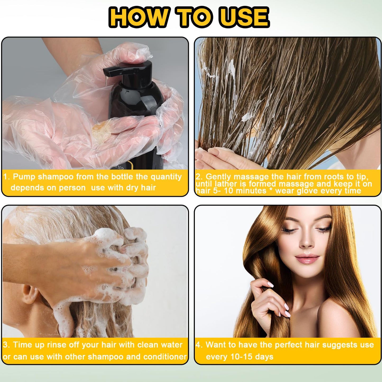 Sminktec Hair Dye Shampoo 3 in 1 for Gray Hair, Herbal Ingredients Natural Shampoo Hair Dye for Women Men (Chestnut Brown)