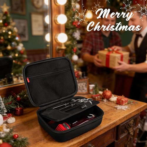 ProCase Hard Travel Case - Hair Clippers Organizer with Storage for Wahl, Andis, Hatteker & More - Black