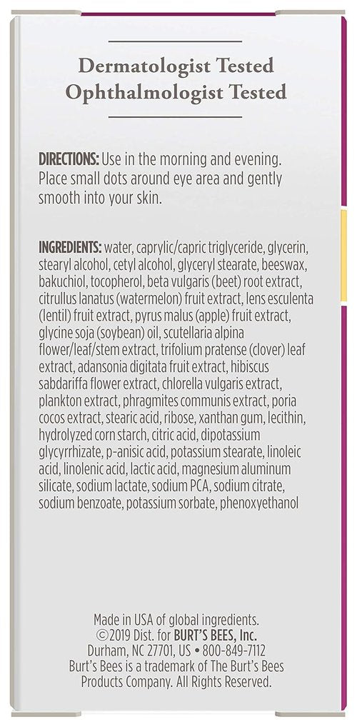 Burt's Bees Renewal Eye Cream - Firming & Smoothing Formula with Hibiscus | 0.58 Ounce