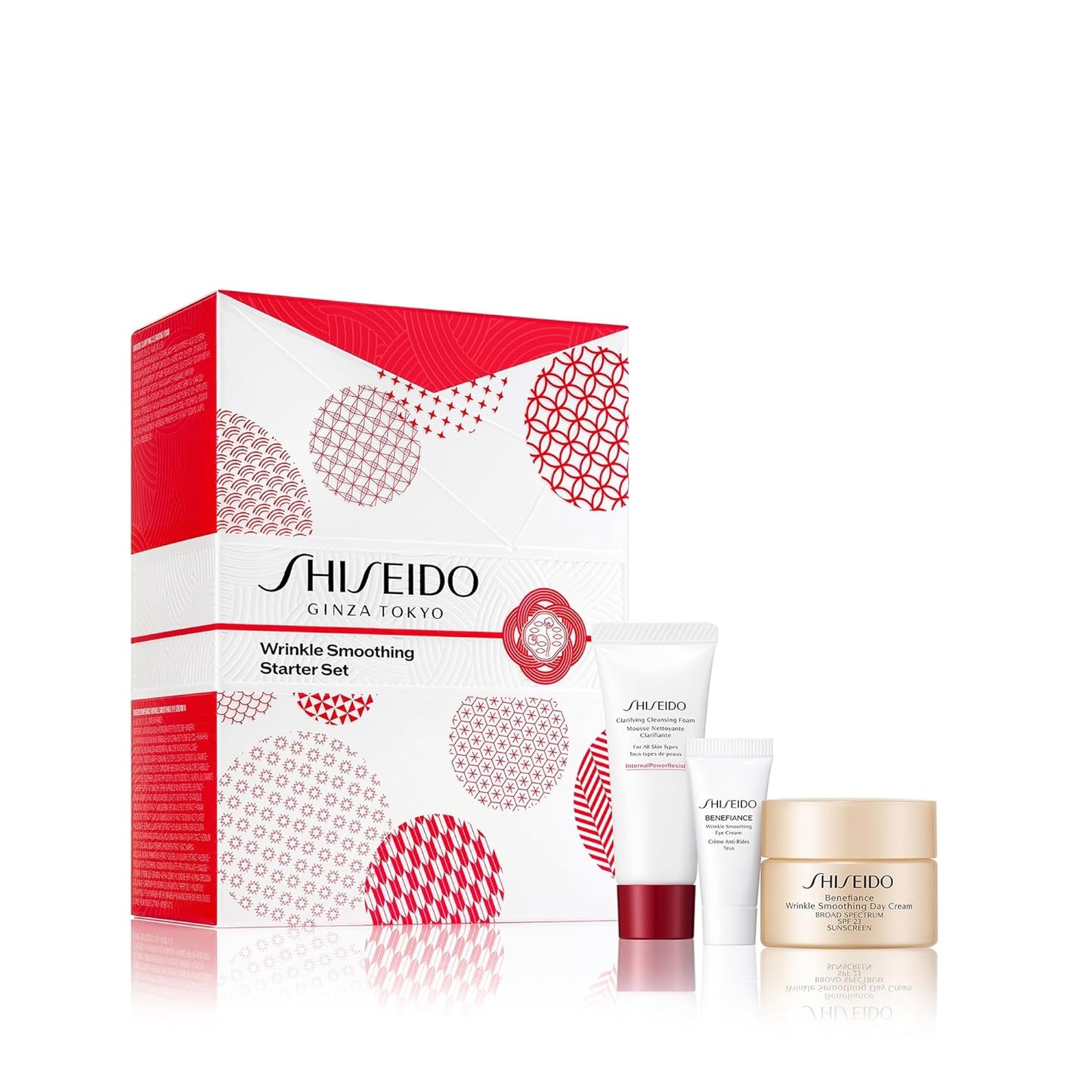 Shiseido Benefiance Wrinkle Smoothing Starter Set - Day Cream SPF 23, Cleansing Foam & Eye Cream