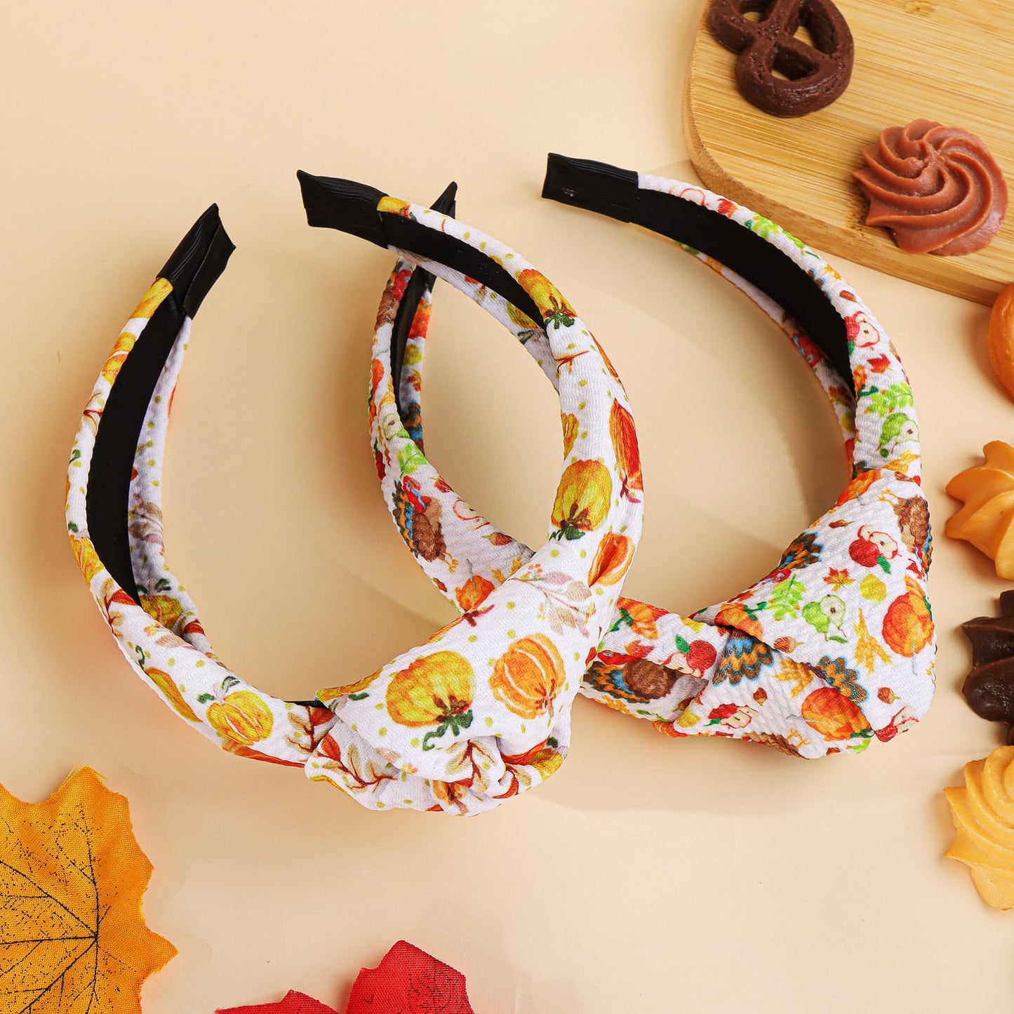 YanJie Thanksgiving Headbands for Women Fall Turkey Headband Maple Leaves Pumpkin Knotted Acorn Harvest Hairbands Hair Hoop for Thanksgiving Day Party Gift Accessories