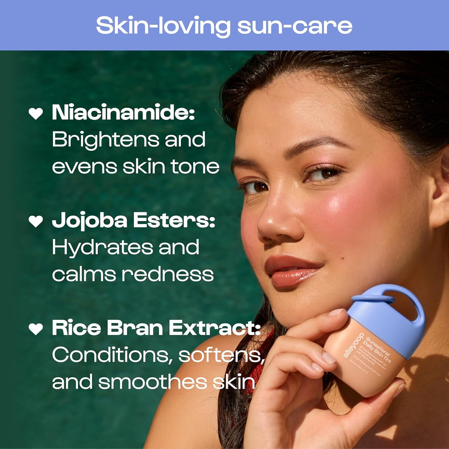 Alleyoop Sunsational Tinted Moisturizer SPF 50 - Hydrating Mineral Sunscreen with Jojoba, Vegan & Cruelty-Free (Dawn)