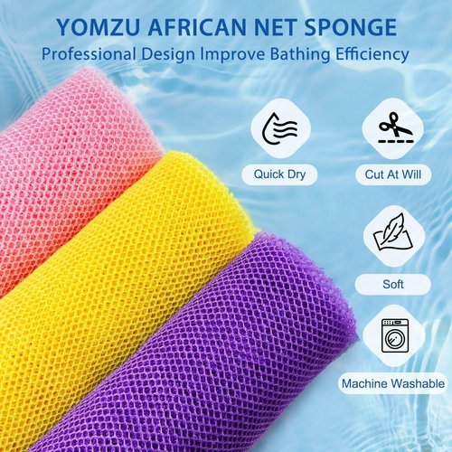 Regine Switzerland Exfoliating Bath Sponge Set - 6 African Net Scrubbers for Deep Cleansing