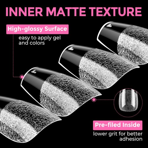 UNA GELLA Short Coffin Nail Tips: 216pcs Short Coffin Press on Nails Pre-Shape Gel Nail Tips for Full Cover Acrylic Nails False Nails for Nail Extension Home DIY Salon 12 Sizes Gelly Tips