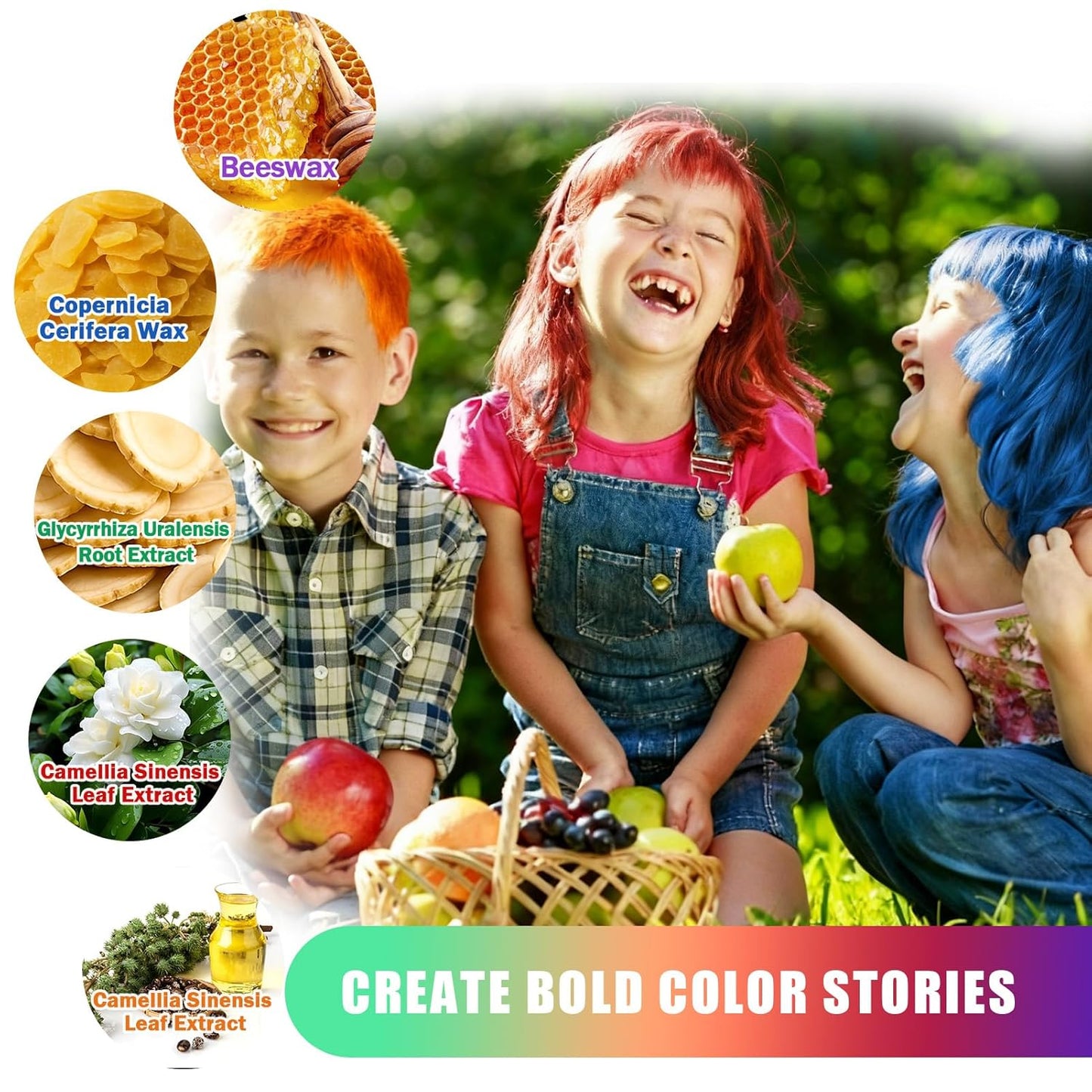 Skiennix Temporary Hair Color Wax - Washable DIY Instant Hair Dye for Kids & Adults | 4 Vibrant Colors (Blue, Purple, Red, Green)
