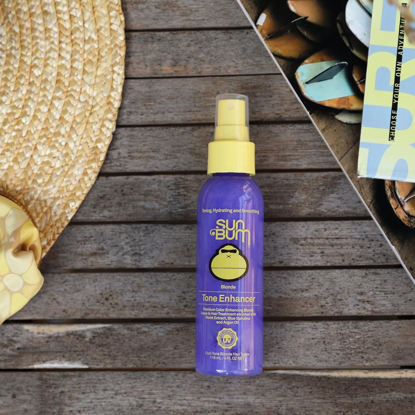 Sun Bum Blonde Tone Enhancer - Neutralizes Brass & Boosts Shine for Blonde Hair - UV Protection - 4 oz