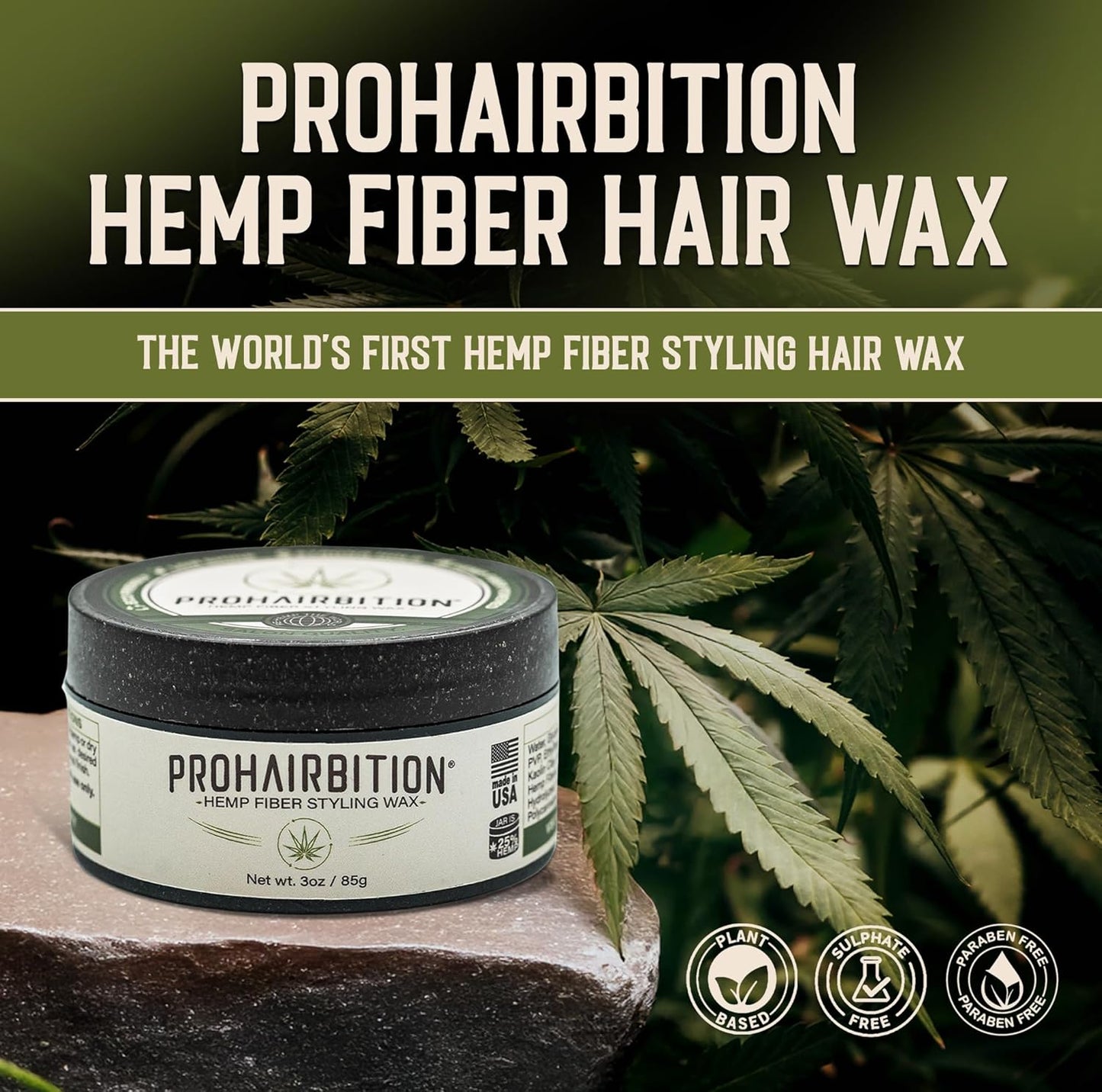 Hemp Fiber Hair Wax by Skiennix - Strong Hold Matte Finish | Non-Greasy, Long-Lasting, Vegan Formula