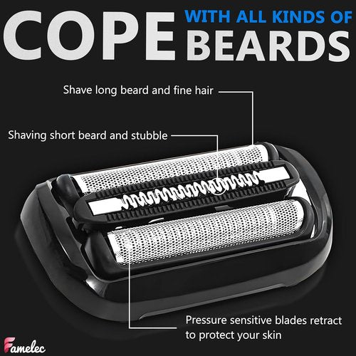Braun 53B Replacement Head - Electric Shaver Foil & Cutter for Series 5/6 - 2 Pack