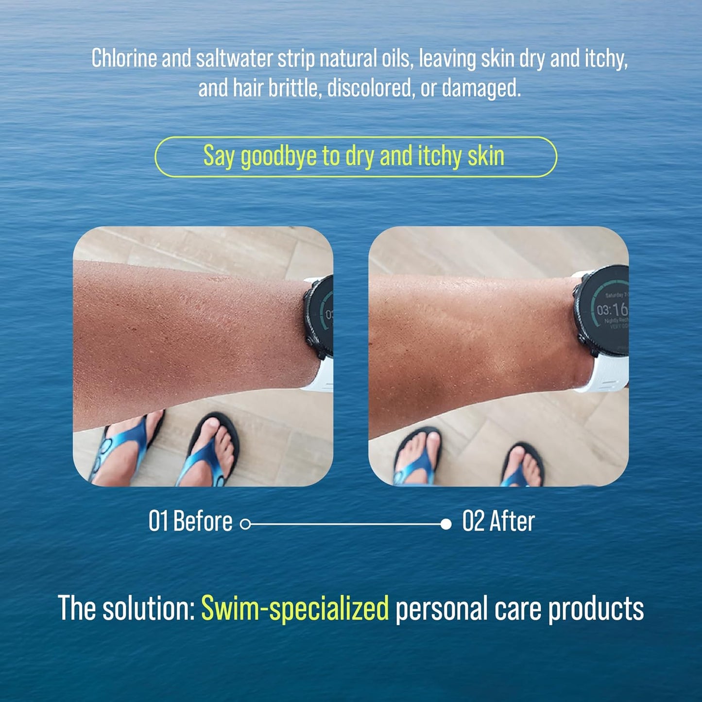 TRIHARD Chlorine Removal Body Wash - Hydrates Sensitive Skin After Swimming | Essential Pool Care