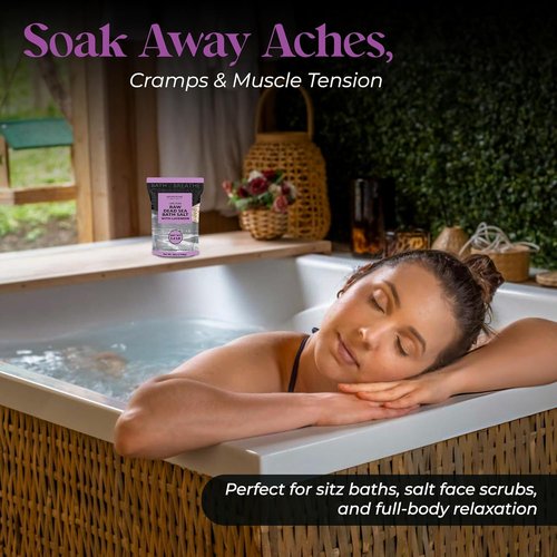 Aromasong Pure Raw Dead Sea Salt - 100% Natural Lavender Spa Bath Salt, 5 LB Resealable Pack