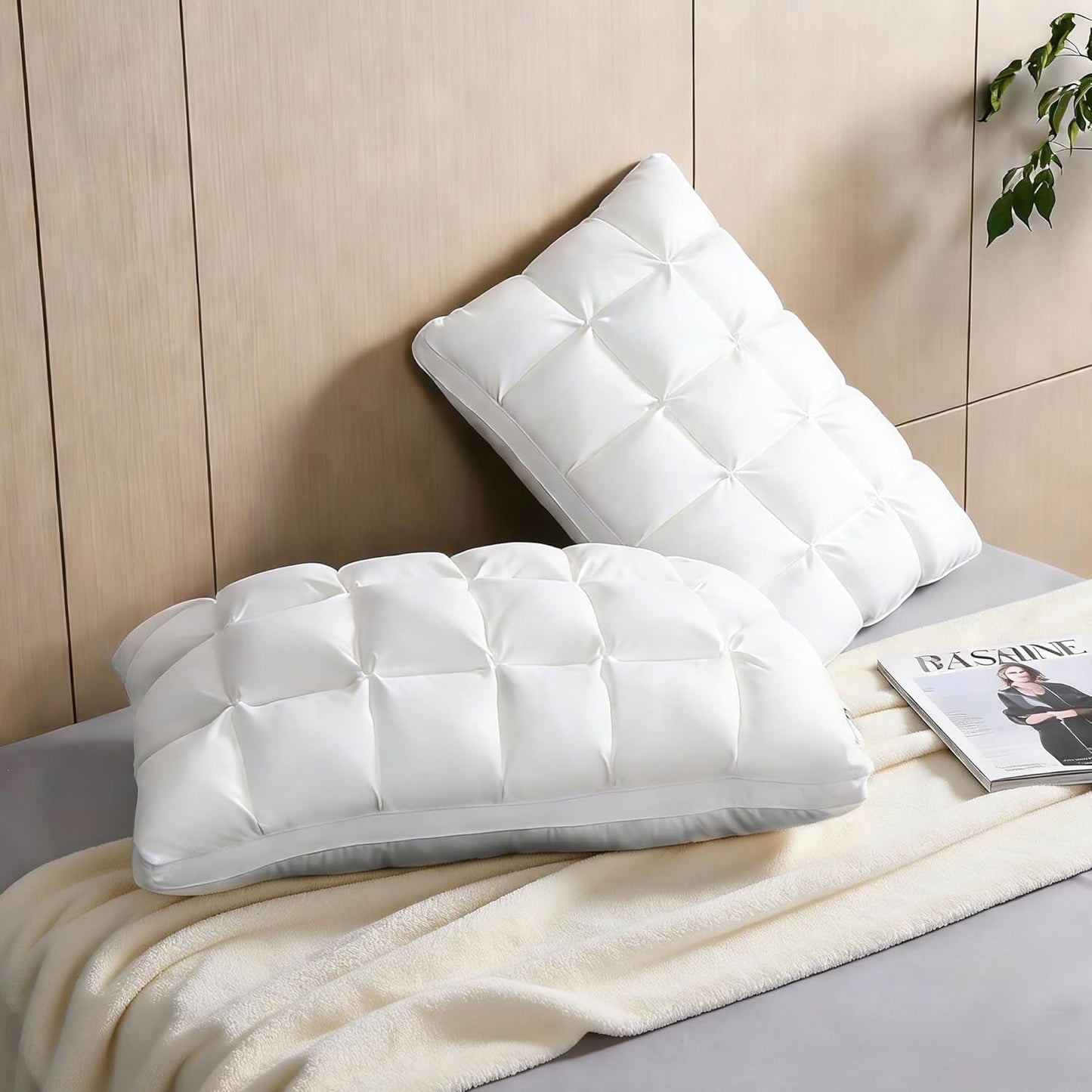 Skiennix Support Bed Pillow Set of 2 | Queen Size, Super Soft Down-Alternative Filling, Hotel Quality