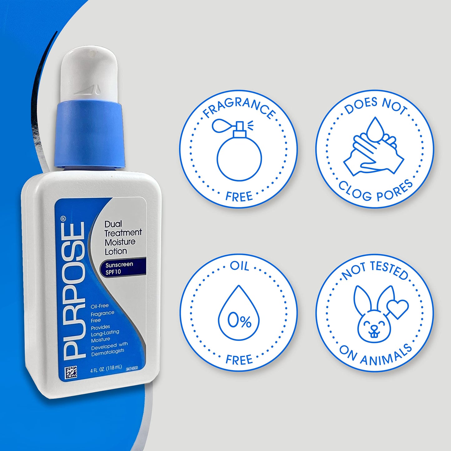 PURPOSE Dual Treatment Moisturizer, SPF 10 4 oz (Pack of 2)