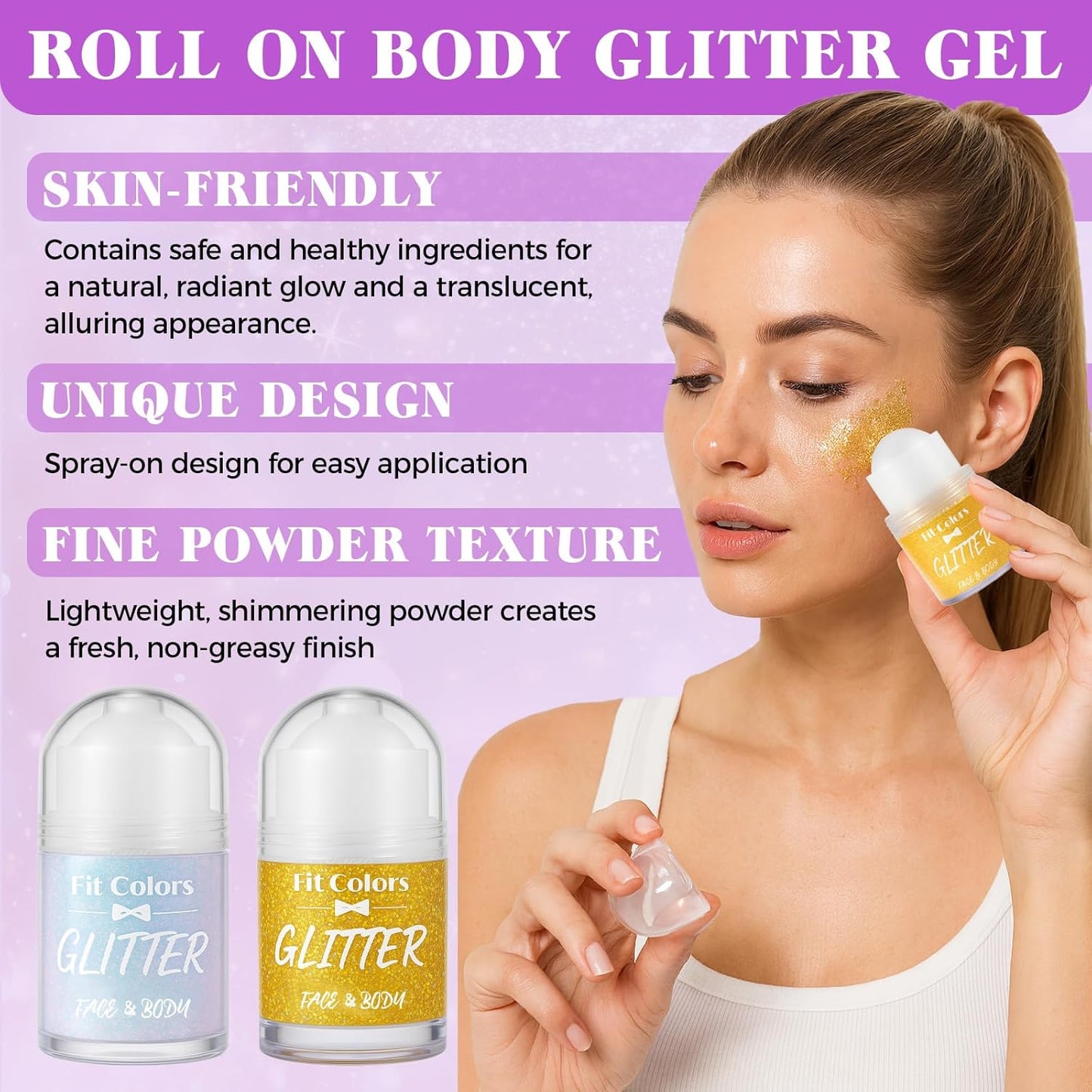 Skiennix Body Glitter Gel - Holographic Mermaid Sequins Liquid Eyeshadow | Sparkling Pink, Versatile Use for Body, Face, Hair, and Lips