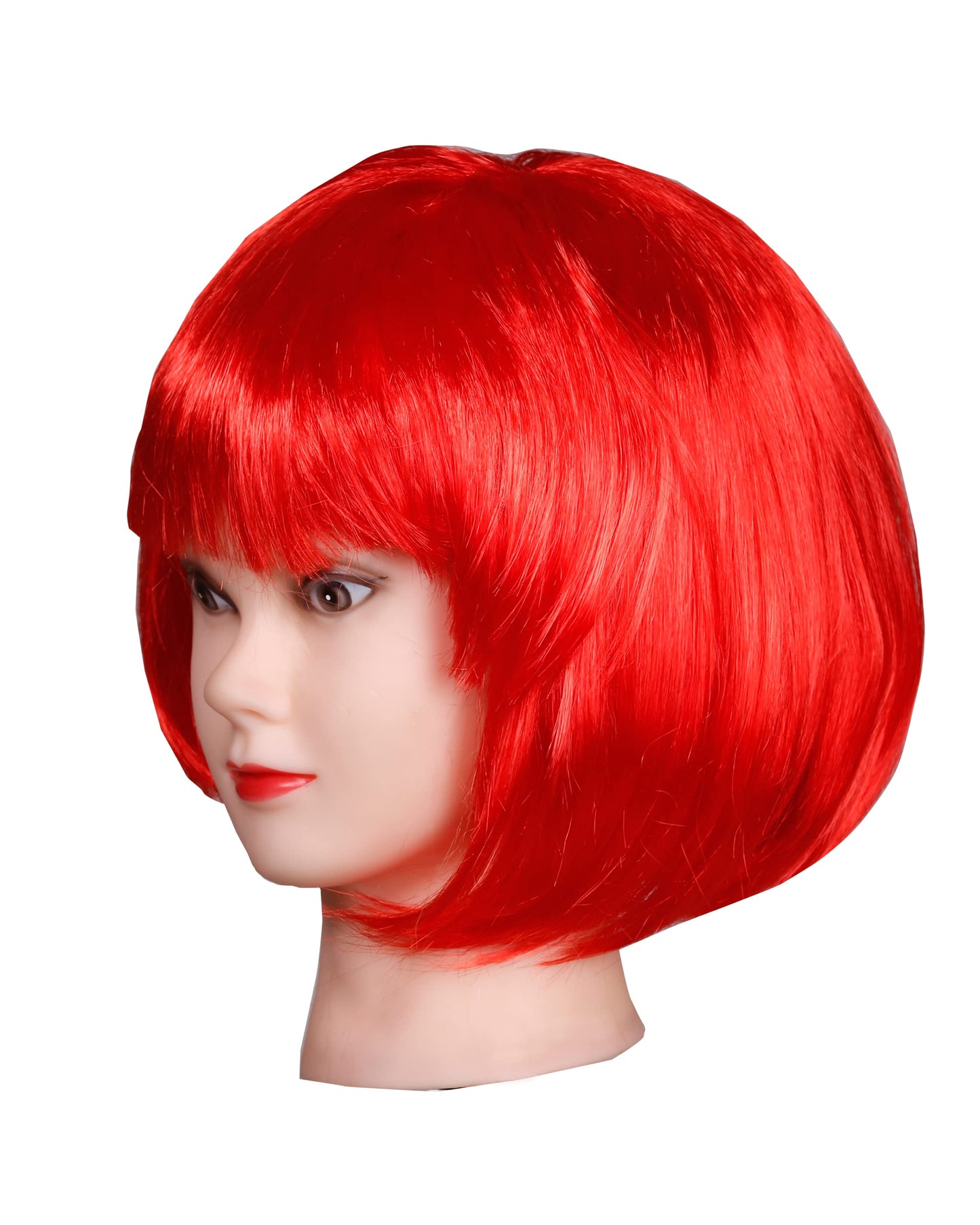 Matissa Short Straight 10" Bob Wig with Bangs Synthetic Fancy Dress Costume Halloween Party (Red)