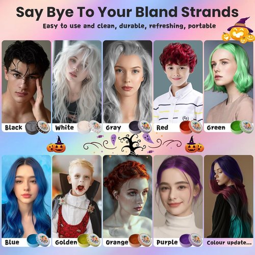 Hansuby Temporary Black Hair Color Wax - Washable Styling Mud for Kids & Teens | Perfect for Cosplay & Halloween